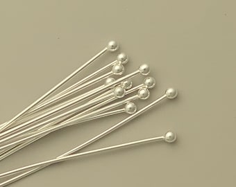100 pcs 2 inch 24 gauge sterling silver head pin (PSS020)