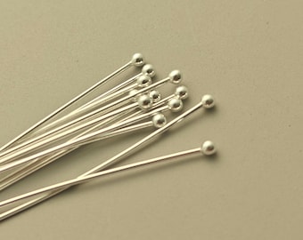 100 pcs 1.5 inch 24 gauge sterling silver head pin (PSS015)