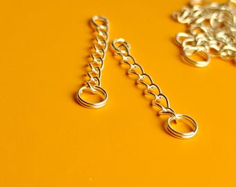 10 pcs 1 inch sterling silver extender with split ring (OSS202)