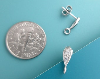 4 pcs (2 pairs) 11mm Sterling Silver Stud ear wires (ESS404)