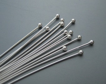 100 pcs 1 inch 24 gauge sterling silver head pin (PSS010)