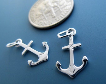 12 pcs 15mm Sterling Silver anchor pendant (BSS159)