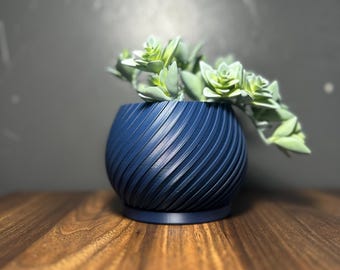 Still Soil 3D Printed Planter: Modern Spiral Succulent Pot (3.5")