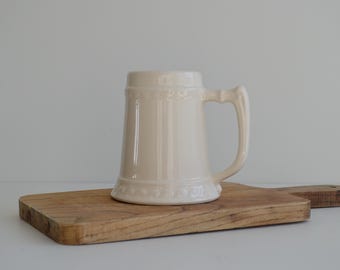 Vintage McCoy Pottery White Ironstone Beer Mug Stein