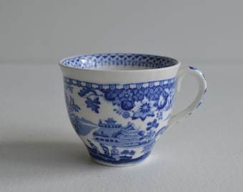 Wood And Sons Seaforth Blue And White Flat Demitasse Cup English