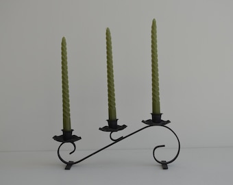 Black Metal Wrought Iron 3 Arm Candelabra Centerpiece