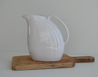 Vintage Hall Pottery Nora White Water Pitcher With Ice Lip