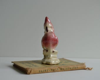 Vintage Mid Century Pink Cockatoo Parrot Figurine