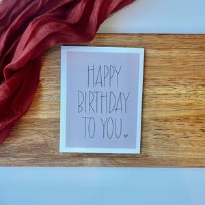 Cartão de aniversário rosa | Cartão em branco | Cartão de felicitações
