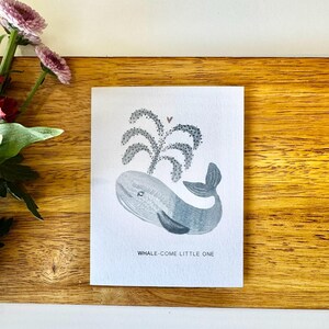 Whalecome Little One-Gefeliciteerd nieuwe babywenskaart-blanco