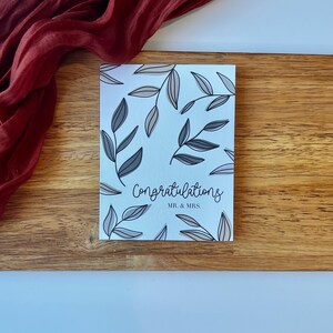 Cartão de casamento minimalista com vegetação | Casamento | Chá de panela | Noivado | Cartão em branco | Cartão de felicitações