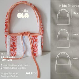 Deutsch // Hilda Tasche Digitales Schnittmuster: 3 verschiedene Varianten (PDF Download)