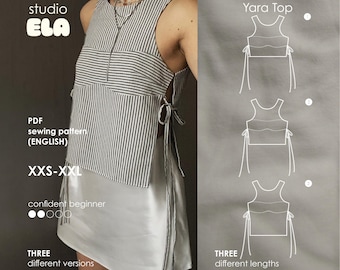 Yara Top Sewing Pattern: Open Sides, 3 Lengths, XXS-XXL (PDF Download)