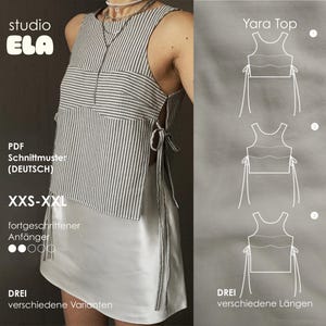 Deutsch // Digitales Nähschnittmuster Yara Top // 3 Längen // 3 verschiedene Varianten // Größen XXS-XXL // PDF Download