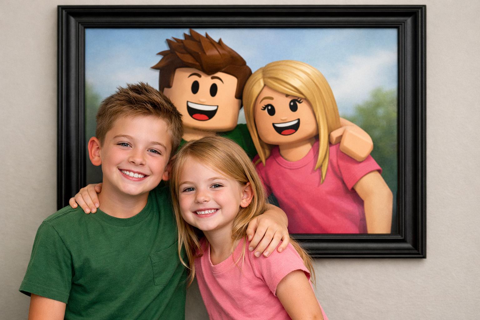 Custom Block Avatar Game Character Style Digital Portrait | Wall Art ...