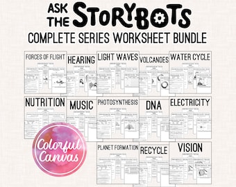 Ask the StoryBots 22 Episode COMPLETE SERIES BUNDLE | Worksheet Video Guides