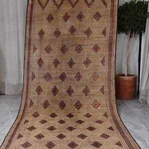 Abal (V2) - 16.40ft x 5.90ft (5m x 1.80m) Mauritanian Tuareg Mat, African Tuareg Rug, Handmade, Ethnic, Africa