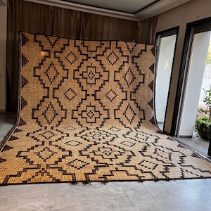 Agizul (C2T6) - 16.56ft x 11.97ft (5.05m x 3.65m) Huge Mauritanian Tuareg Mat, African Tuareg Rug, Handmade, Ethnic, Africa
