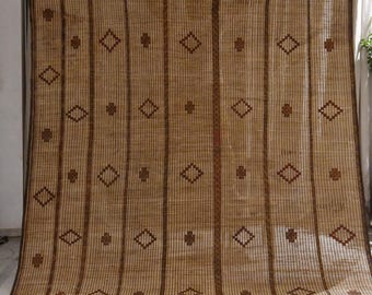 Agdz (VC3) - 10.43ft x 8.13ft (3.18m x 2.48m) Mauritanian Tuareg Mat, African Tuareg Rug, Handmade, Ethnic, African Rug