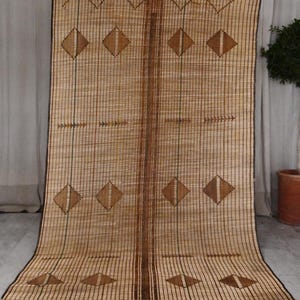 Talubent (N15) - 11.67ft x 6.10ft (3.56m x 1.86m) Mauritanian Tuareg Mat, African Tuareg Rug, Handmade, Ethnic, Africa