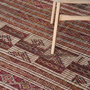 Qawqazah (C8) - 7.21ft x 10.40ft (2.20m x 3.17m) Mauritanian Tuareg Mat, African Tuareg Rug, Handmade, Ethnic, African Rug