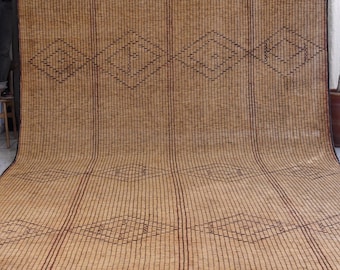Almaz (N7) - 17.78ft x 9.05ft (5.20m x 2.70m) Mauritanian Tuareg Mat, African Tuareg Rug, Handmade, Ethnic, Africa
