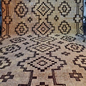 Tin Hinan (C2T1) - 18.87ft x 13.02ft (5.75m x 3.97m) Huge Mauritanian Tuareg Mat, African Tuareg Rug, Handmade, Ethnic, Africa