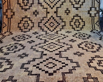 Huge Mauritanian Tuareg Mat: Handwoven African Rug (18.87ft x 13.02ft)
