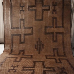 Tefat (V20) - 13.12ft x 8.75ft (4m x 2.67m) Mauritanian Tuareg Mat, African Tuareg Rug, Handmade, Ethnic, Africa