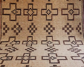 Huge Mauritanian Tuareg Mat: Handwoven African Rug (15.87ft x 9.51ft)