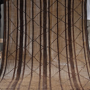 Mesqel (V13) - 7.74ft x 6.96ft (2.36m x 2.12m) Vintage Mauritanian Tuareg Mat, African Tuareg Rug, Handmade, Ethnic, Africa