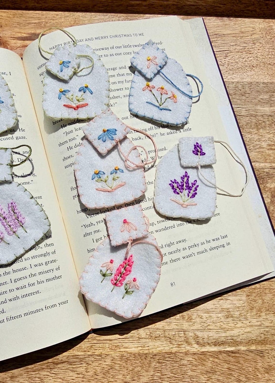 Hand Embroidered Felt Bookmark - Tea Bag Themed Bookmark - Etsy