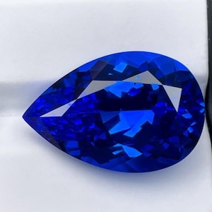 Lab Grown Blue Sapphire Royal Blue Color Pear Cut, Shape 100% Certified Loose Gemstone AAA+ Quality Lab Grown  Sapphire Making For Jewelry
