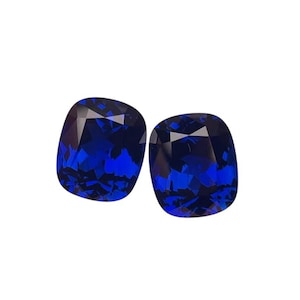 Royal Blue Lab Grown Sapphire Cushion Cut, Shape 100% Certified Loose Gemstone AAA+ Grade Quality Lab Grown Sapphire Making For Earrings.