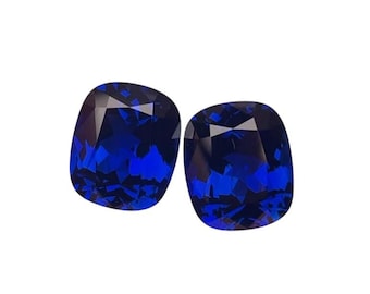 Royal Blue Lab Grown Sapphire: Cushion Cut Gemstone, 10x12mm