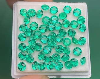 Lab Grown Emerald: 6mm Round Colombian-Style Gemstone