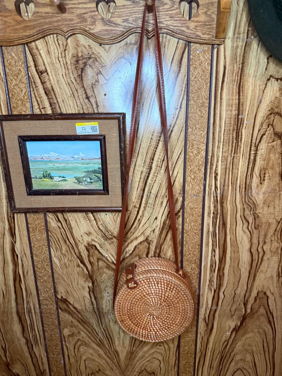 Vintage Rattan/Wicker Handcrafted Purse - image 5