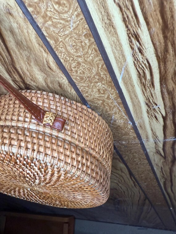 Vintage Rattan/Wicker Handcrafted Purse - image 4
