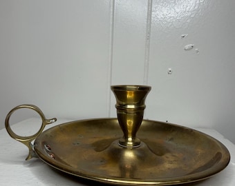 Vintage mässingsljusstake med kammare