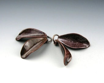 Enameled Petals / Eggplant Enamel / Made to order