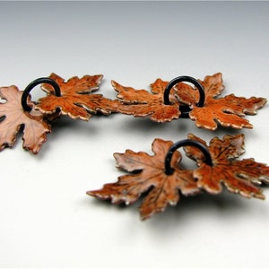 Enameled Small Maple Leaves / Autumn Enamel / Made to Order image 2