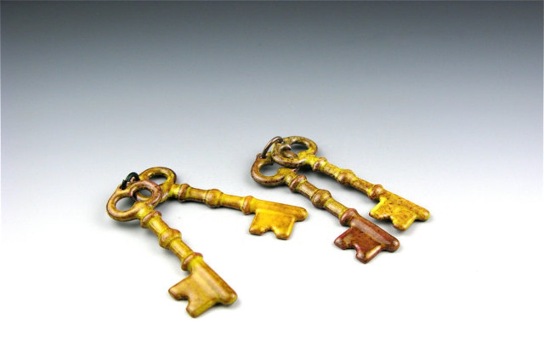 Yellow Key Real Enameled Keys / Yellow Enamel / Made to Order - Etsy