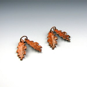 Enameled Extra Small Oak Leaf  / Autumn Enamel / Made to order