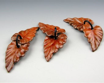 Enameled Ivy Leaf  / Autumn Enamel / Made to order