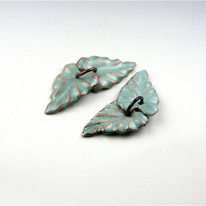 Enameled Ivy Leaf  / Seafoam enamel / Made to order
