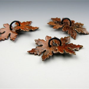 Enameled Small Maple Leaves / Autumn Enamel / Made to Order image 4