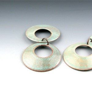 Enameled Domed Hoops / Seafoam Enamel / Made to Order image 2