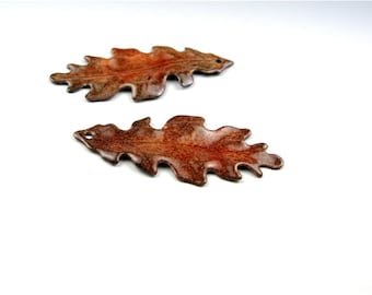 Enameled Medium Oak Leaf  / Autumn Enamel/ Made to order