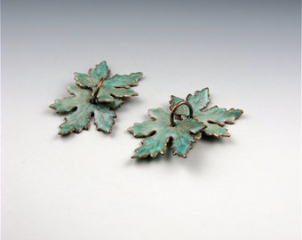 Enameled Extra small Maple Leaf  / Peppermint  / Made to order