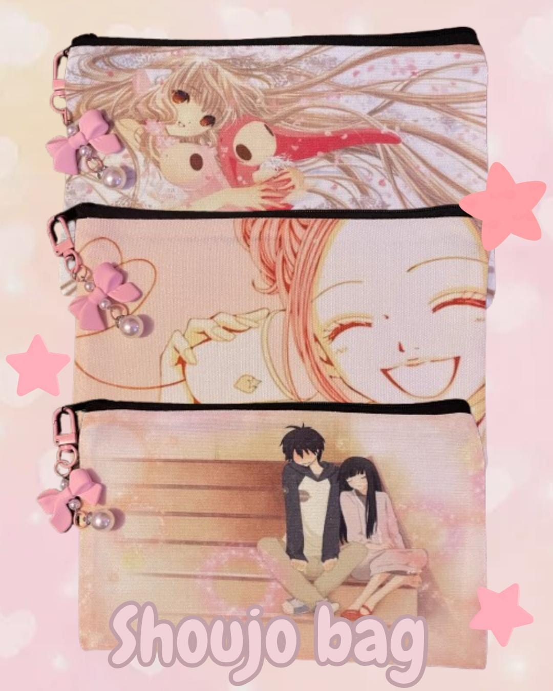 Shoujo Linen Case | Purse | Makeup | Mini Bag | - Chobits - Kimi ni Todoke - Nana - Anime -